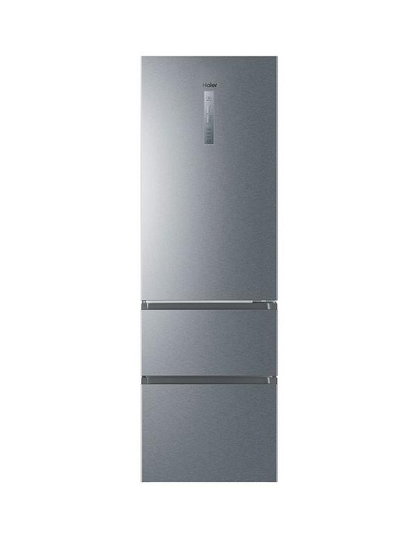 Clearance Haier HTW5618ENMG 60cm 3 Door Frost Free Fridge Freezer - Stainless Steel