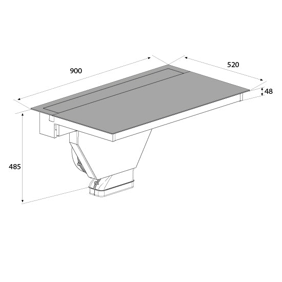 Airforce Innova Visio Plus Aspirating 90cm Induction hob with Rear Downdraft extraction with Vertical Rear Motor