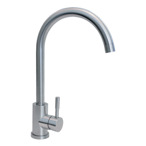 CDA TC31SS Single lever swan neck stainless steel tap