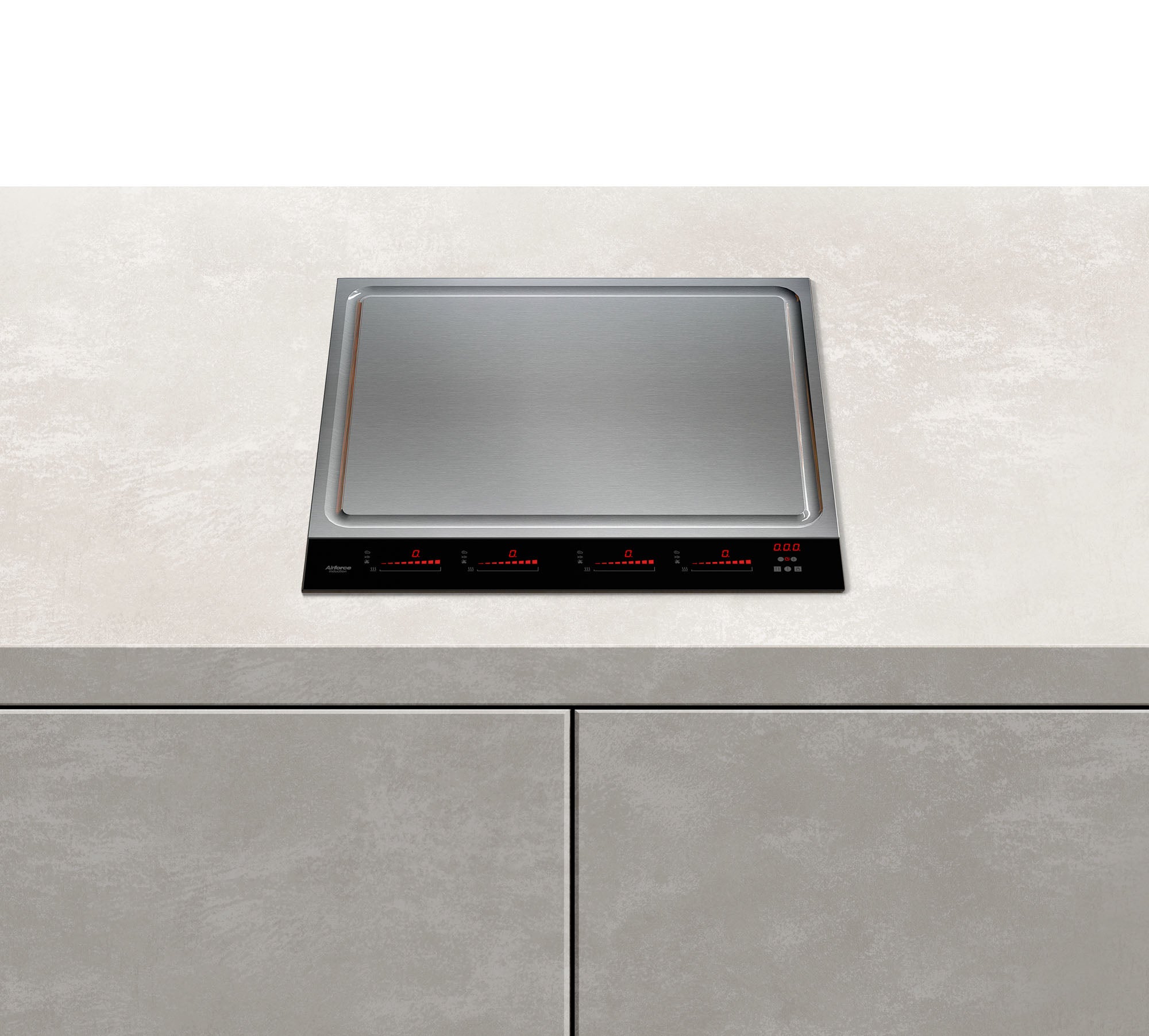 Airforce Teppanyaki 58cm Hob with Touch Slider Controls Stainless Steel & Glass Finish