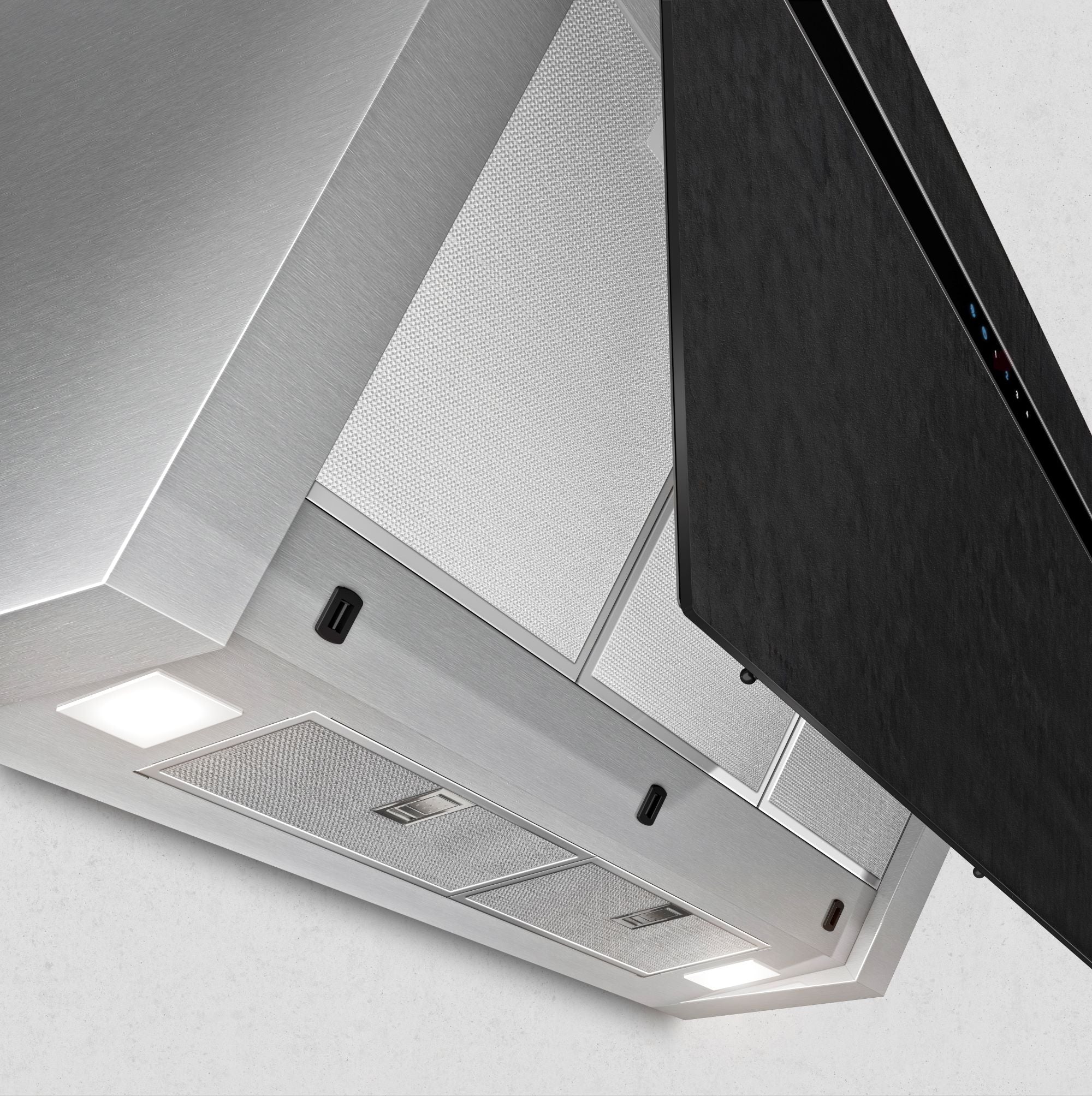 Airforce Gres V15 90cm Flat Wall Mounted Cooker Hood - Black Lime Stone