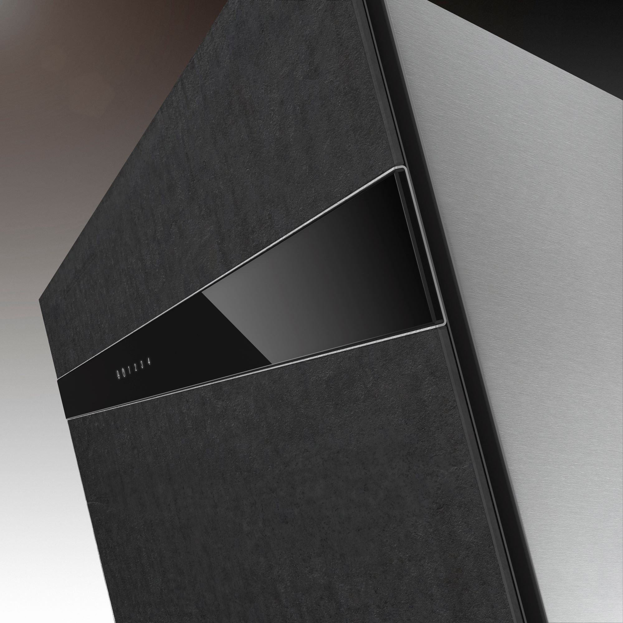 Airforce Gres V15 90cm Flat Wall Mounted Cooker Hood - Black Lime Stone