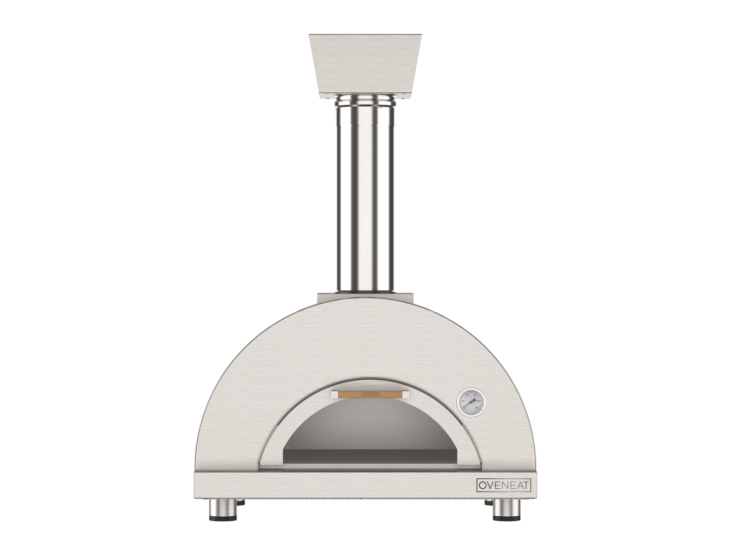 Oveneat WDD-1X Stainless Steel Wood Fired Single Pizza Oven with Drop-down Glass Door includes brazier & pizza peel