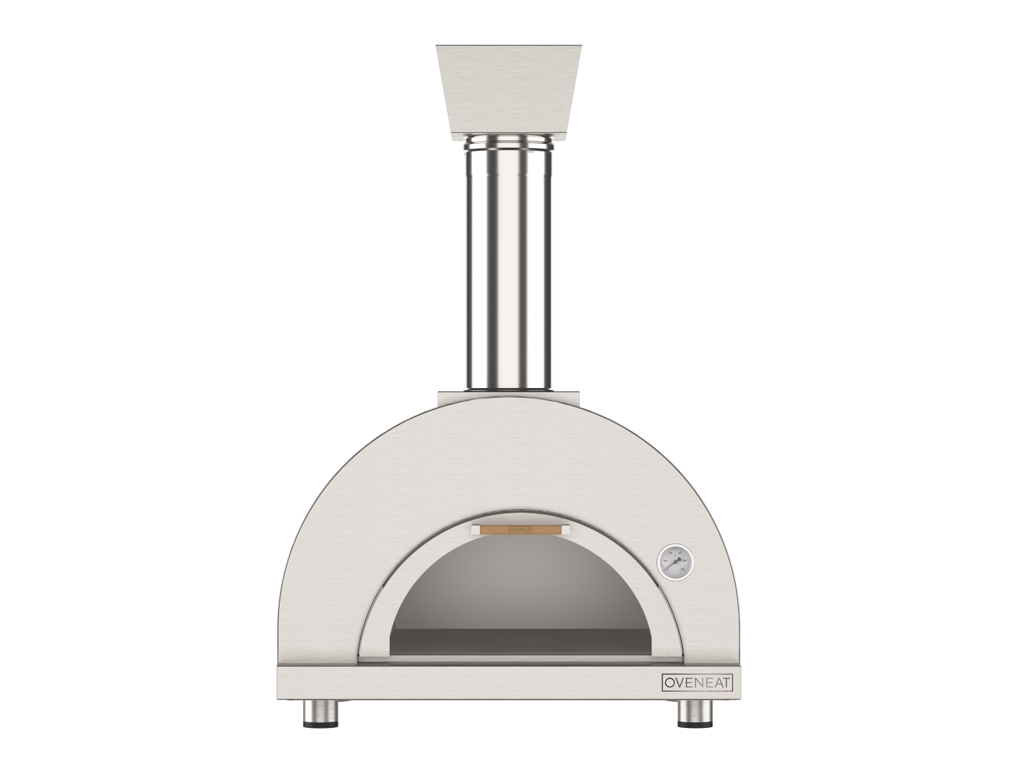 Oveneat WDD-2X Stainless Steel Wood Fired Double Pizza Oven with Drop-down Glass Door includes Brazier & Pizza Peel