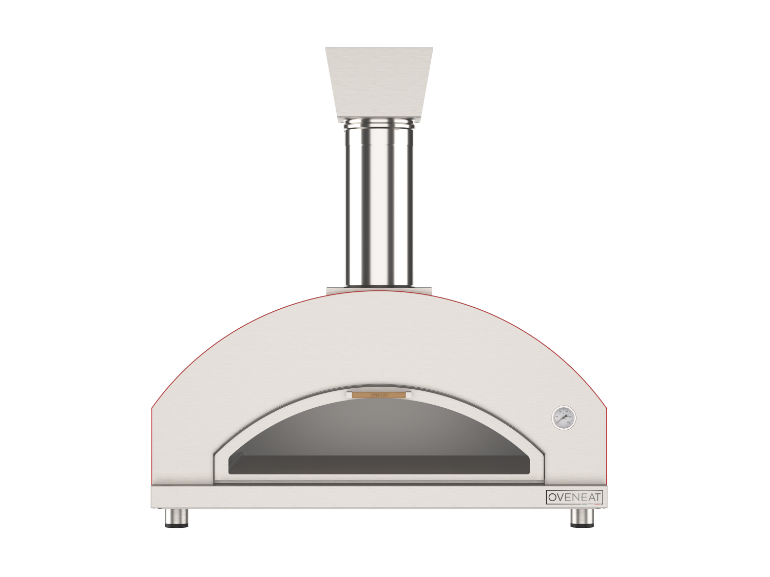Oveneat WDD-5VR Red Wood Fired Pizza Oven for upto Five Pizzas with Drop-down Glass Door includes Brazier & Pizza Peel