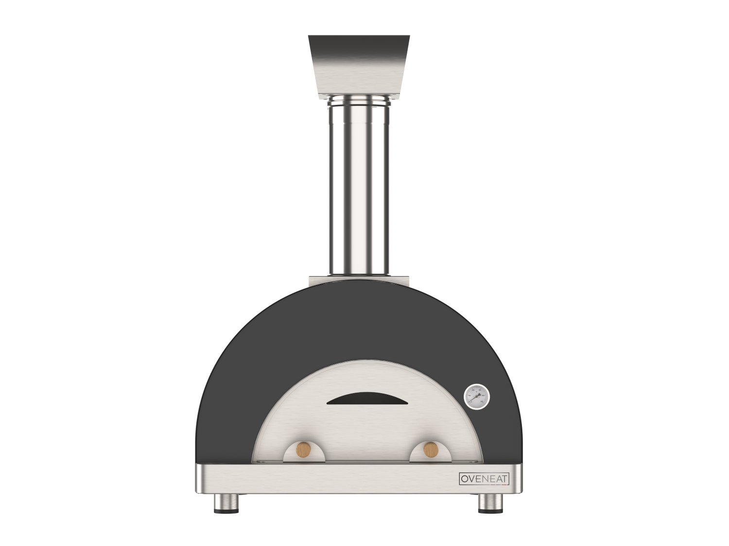 Oveneat WRX-2VG Charcoal Grey Wood Fired Double Pizza Oven with Stainless Steel Door. Includes brazier & pizza peel.
