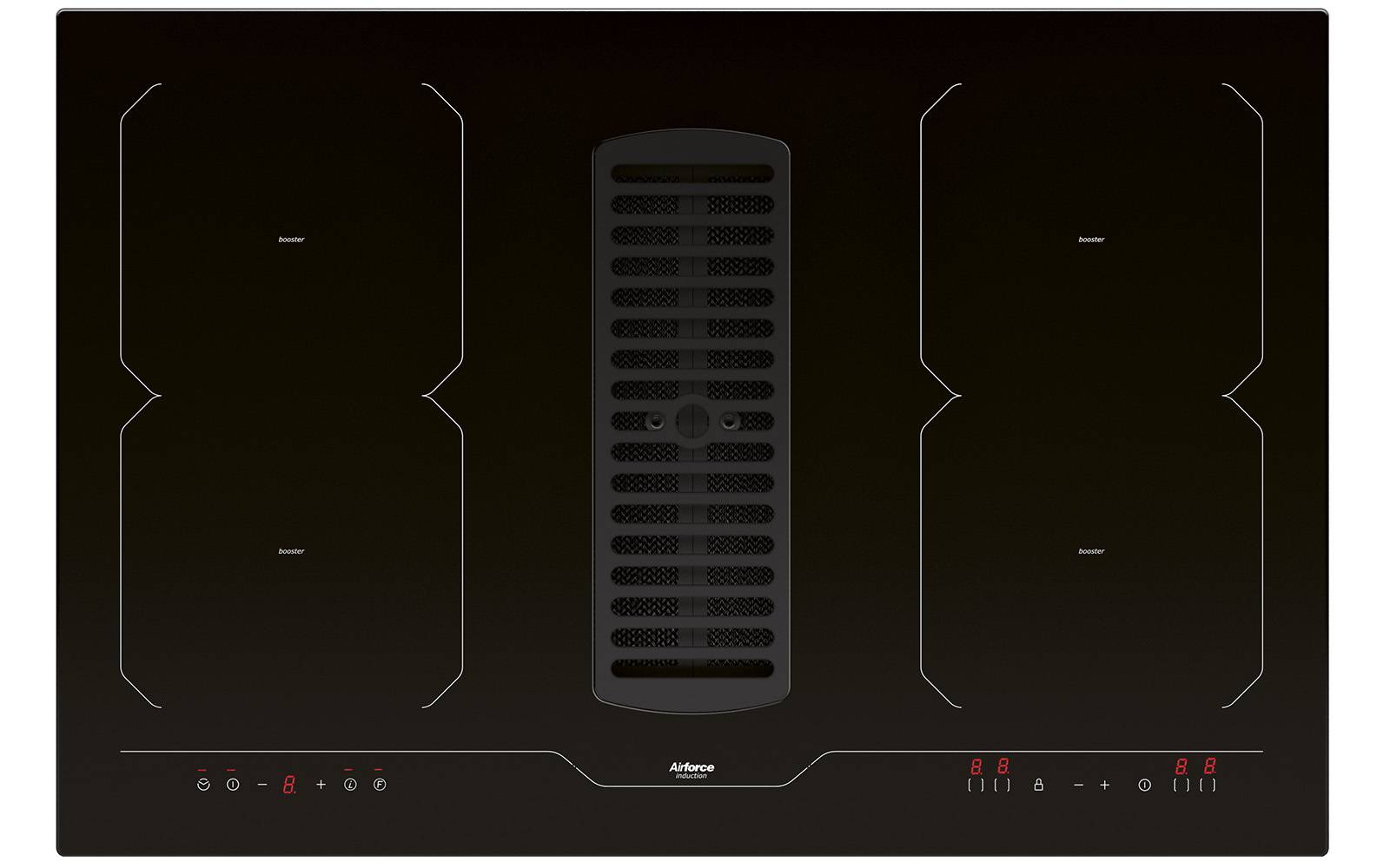 Airforce Centrale Essence 78cm Induction Hob with Central Downdraft and Touch control