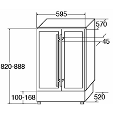 CDA FWC624BL Freestanding/under counter double door wine cooler