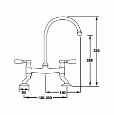 CDA TT56CH Traditional quarter turn bridge mixer tap