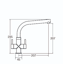 CDA TC28CH Contemporary quarter turn monobloc tap