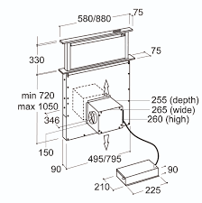 CDA EDD92BL 90cm down draft extractor