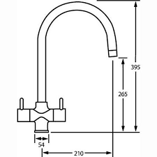 CDA TC55CH Monobloc tap with swan neck spout