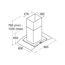 CDA EKPK90BL Curved glass island extractor with edge lighting