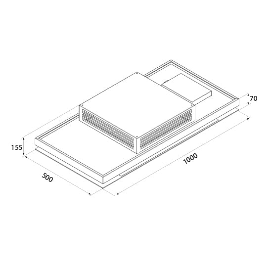 Airforce F207 F 100cm Island Cooker Hood with Remote Control in White Glass Finish