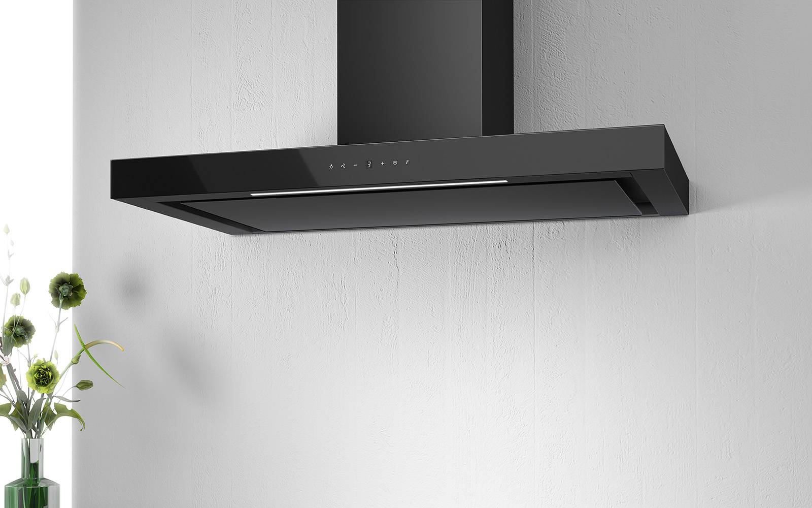 Airforce F213 90cm Wall Mounted Cooker Hood with Touch Control - Black Finish