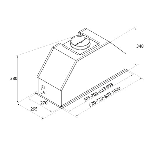 Airforce INCASSO PRO NO DROP 72cm Stainless Steel Touch Control Built-in Canopy Cooker Hood