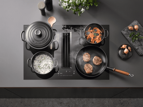 Clearance-Miele 80cm Induction Hob with Extraction KMDA 7676 FL-A BlackPerfection