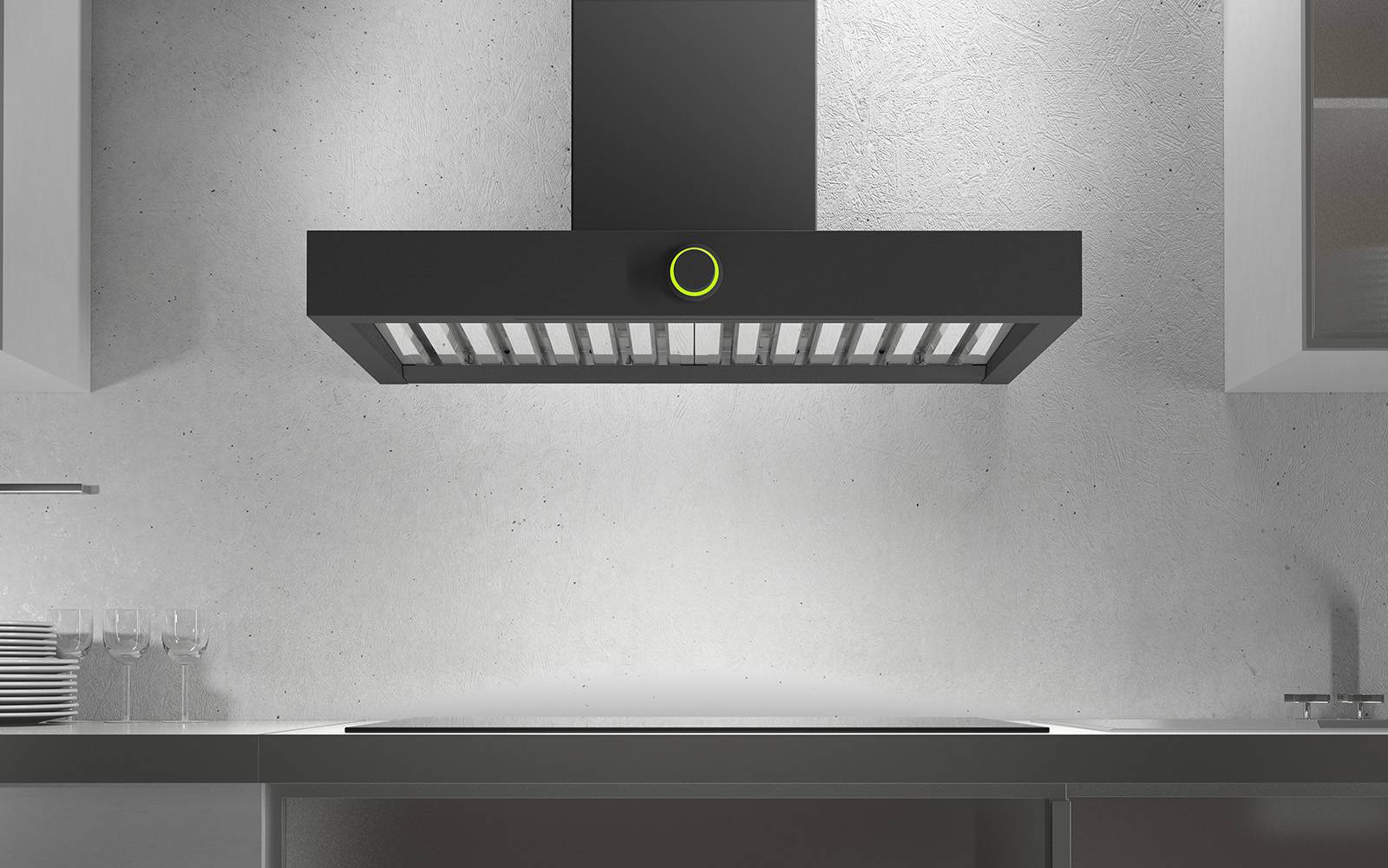 Airforce Vis Boxy 120cm Wall Mounted Cooker Hood with Electronic Rotary Control- Anthracite Finish