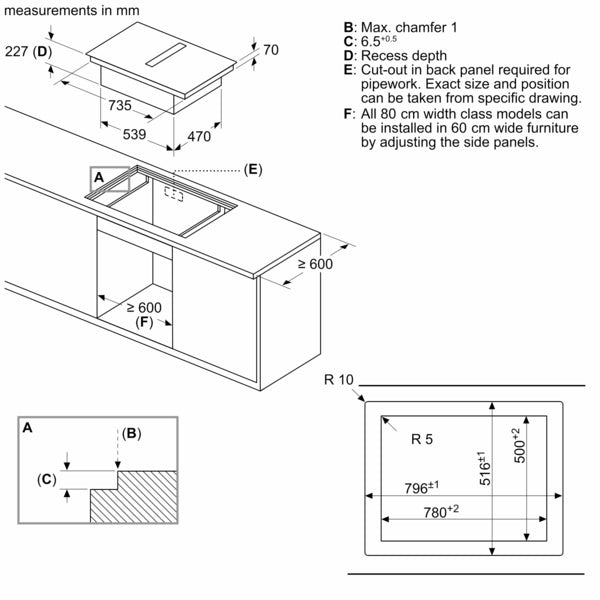 Siemens iQ700 Induction Hob With Integrated Extraction 80cm Flush Mount EX807LX57E