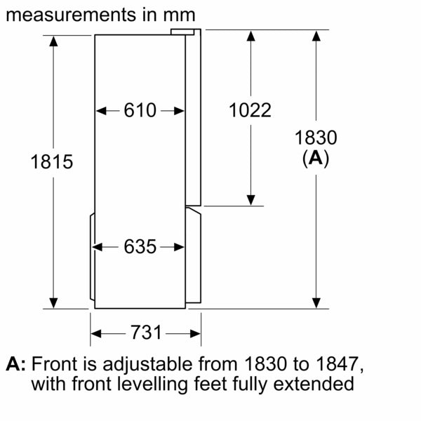 Siemens iQ300 French Door Bottom Freezer Multi Door Inox-easyclean KF96NVPEAG