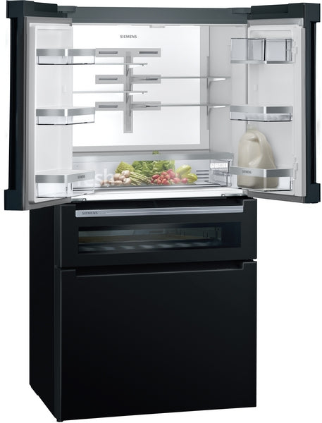 Siemens iQ700 70/30 French Fridge Freezer MultiDoor Black KF96RSBEA