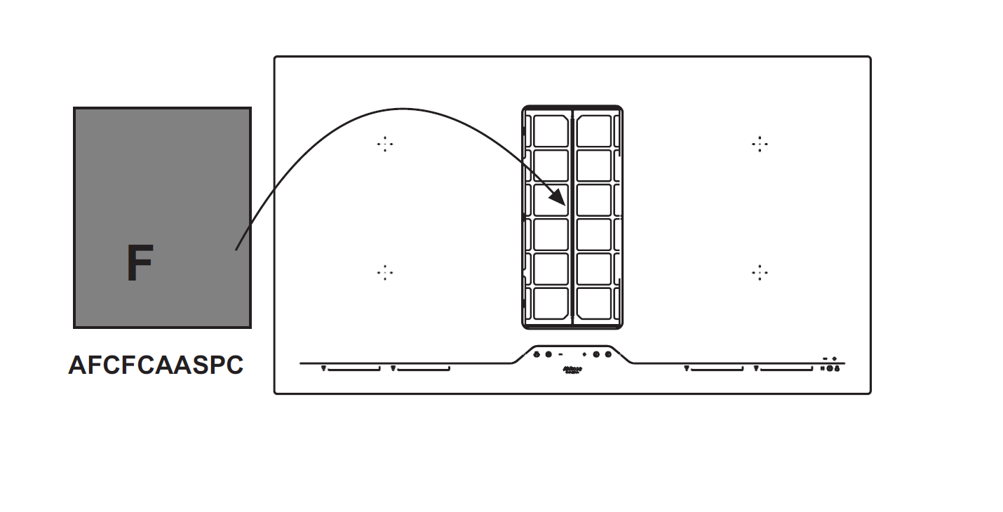 Airforce AFCFCAASPC Charcoal Filter For Aspira Centrale B2 Octa 86cm Downdraft Induction Hob Models - Devine Distribution Ltd