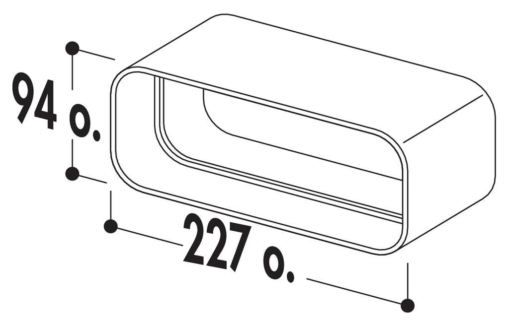 vAirforce F-RVB Pipe Connector 80mm Flat ducting joiner connector - Naber - Technical Image