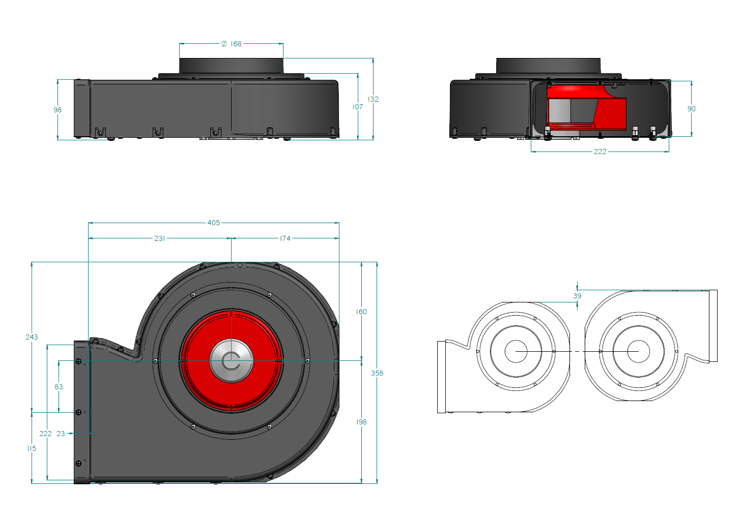 Airforce KRASP001 Air outlet modification for Aspira Slim Downdraft Induction Hobs Outlet Image