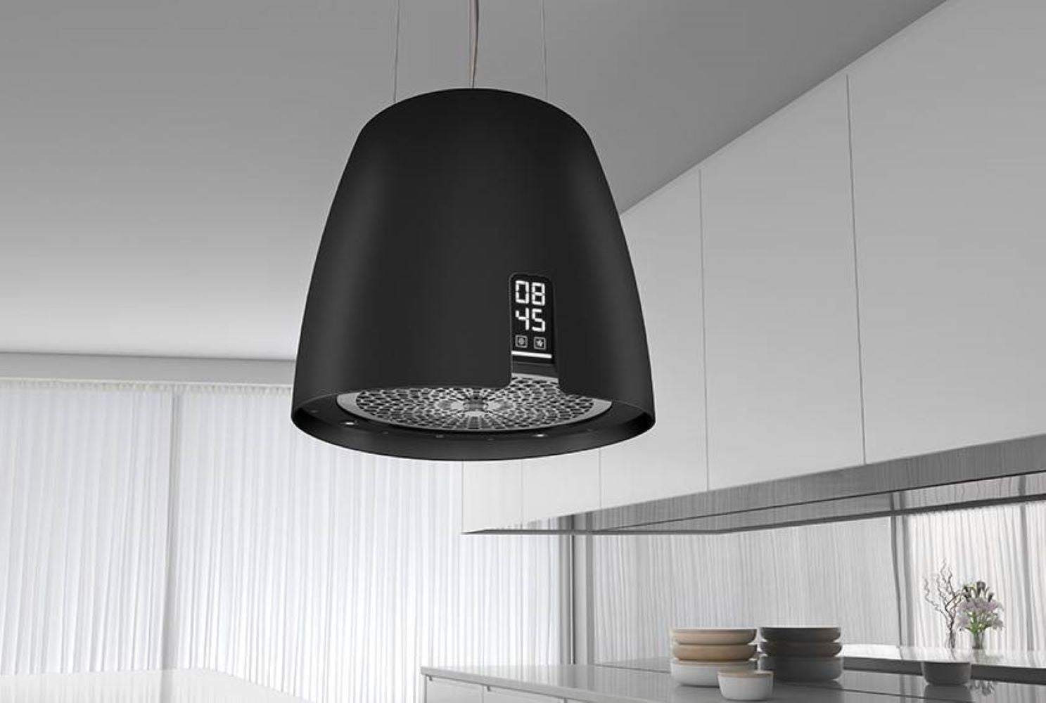 Airforce Ballerina 47.5cm Island Lamp Cooker Hood with Integra System - Black - Devine Distribution Ltd