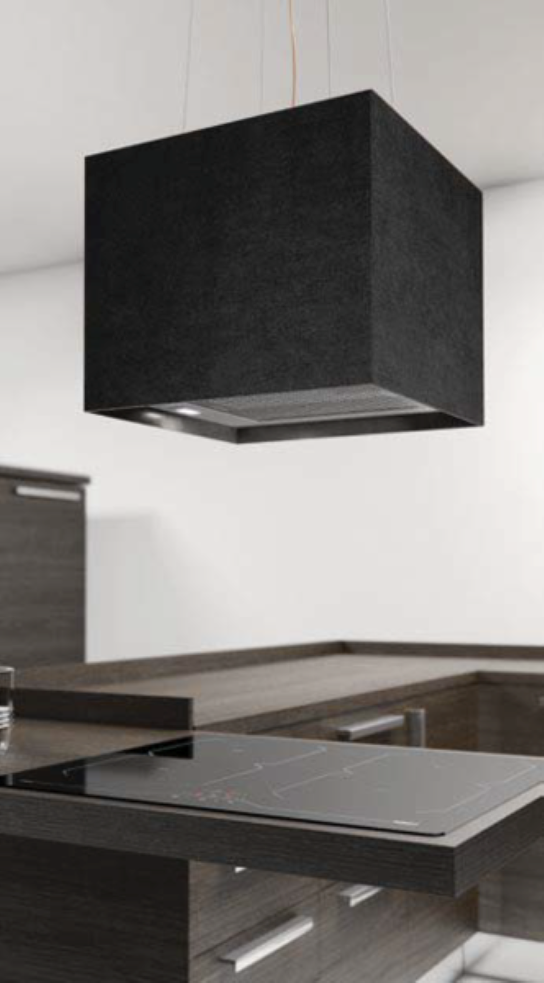 Airforce Concrete 40cm Island Lamp Cooker Hood with Integra System - Black Lime - Devine Distribution Ltd