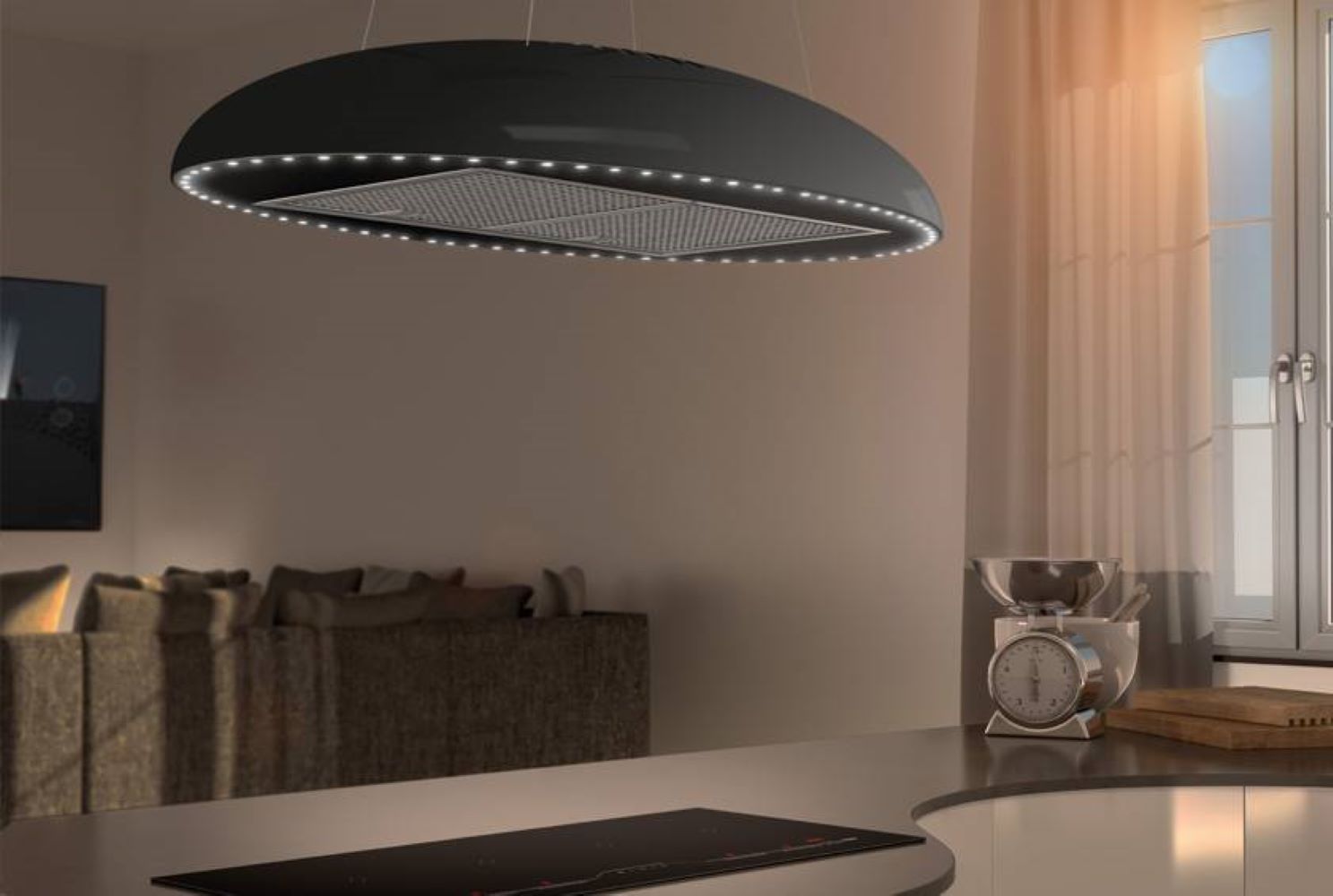 Airforce Eclipse 90cm Island Lamp Hood with Integra System - Black - Devine Distribution Ltd