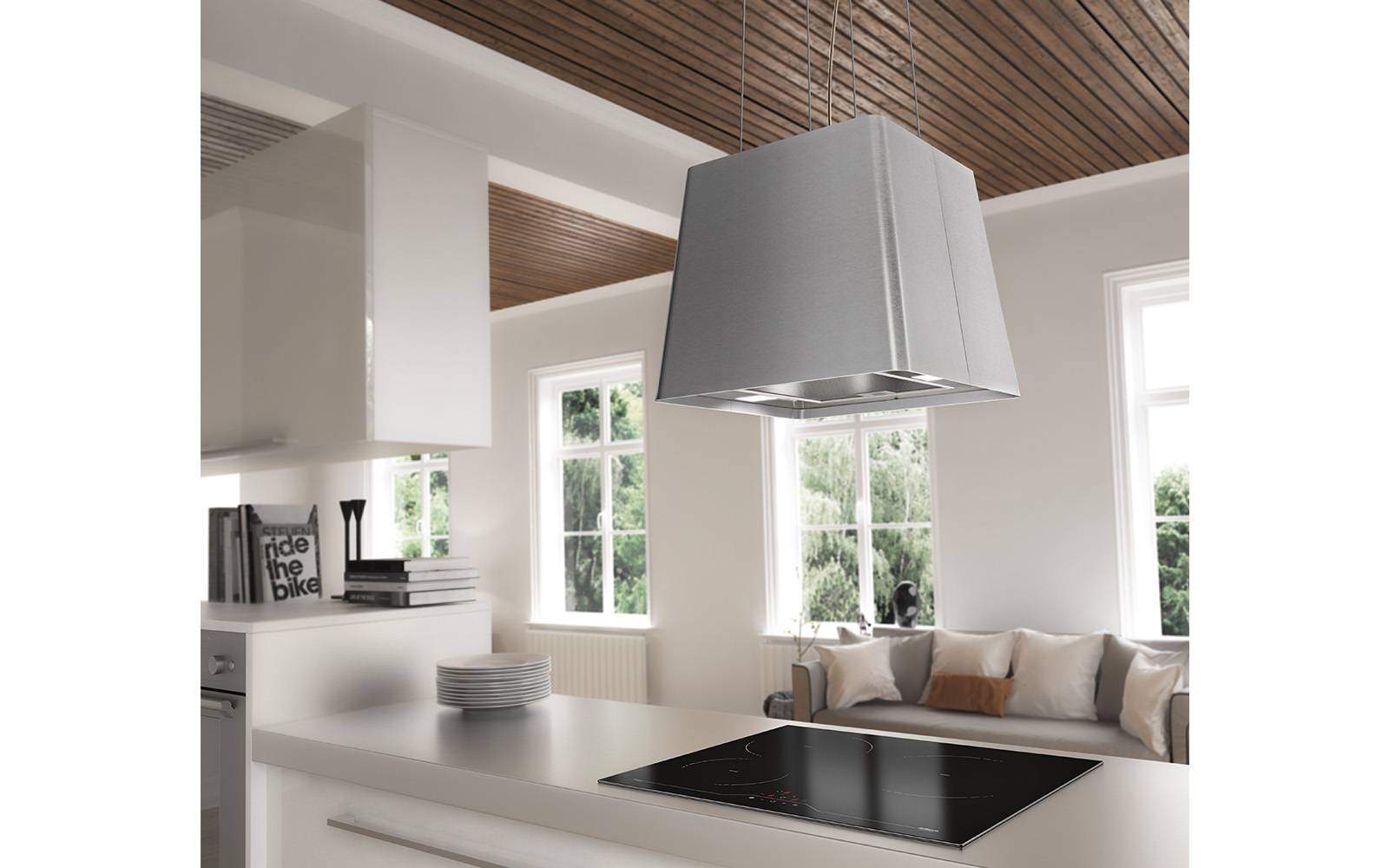 Airforce F164 45cm Island Lamp Cooker Hood with Integra System - Steel - Devine Distribution Ltd
