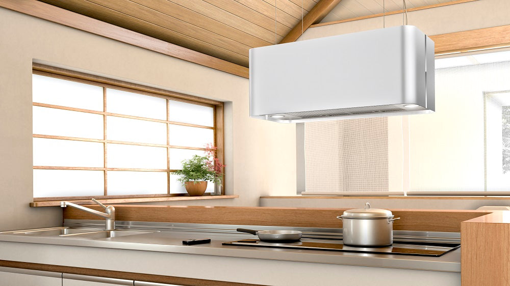 Airforce F181 70cm Integra Ready Island Cooker Hood Satin White Finish - Devine Distribution Ltd