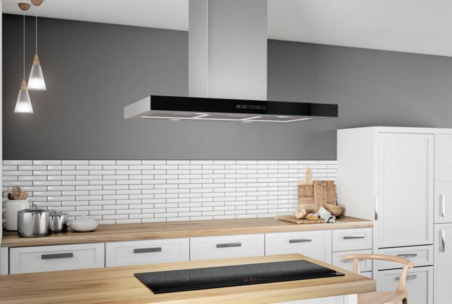Airforce F206 90cm Island Cooker Hood with Integra System - Black - Devine Distribution Ltd