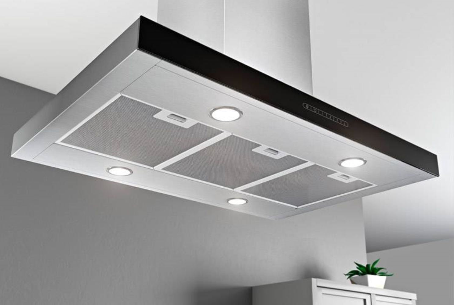 Airforce F206 90cm Island Cooker Hood with Integra System - Black - Devine Distribution Ltd