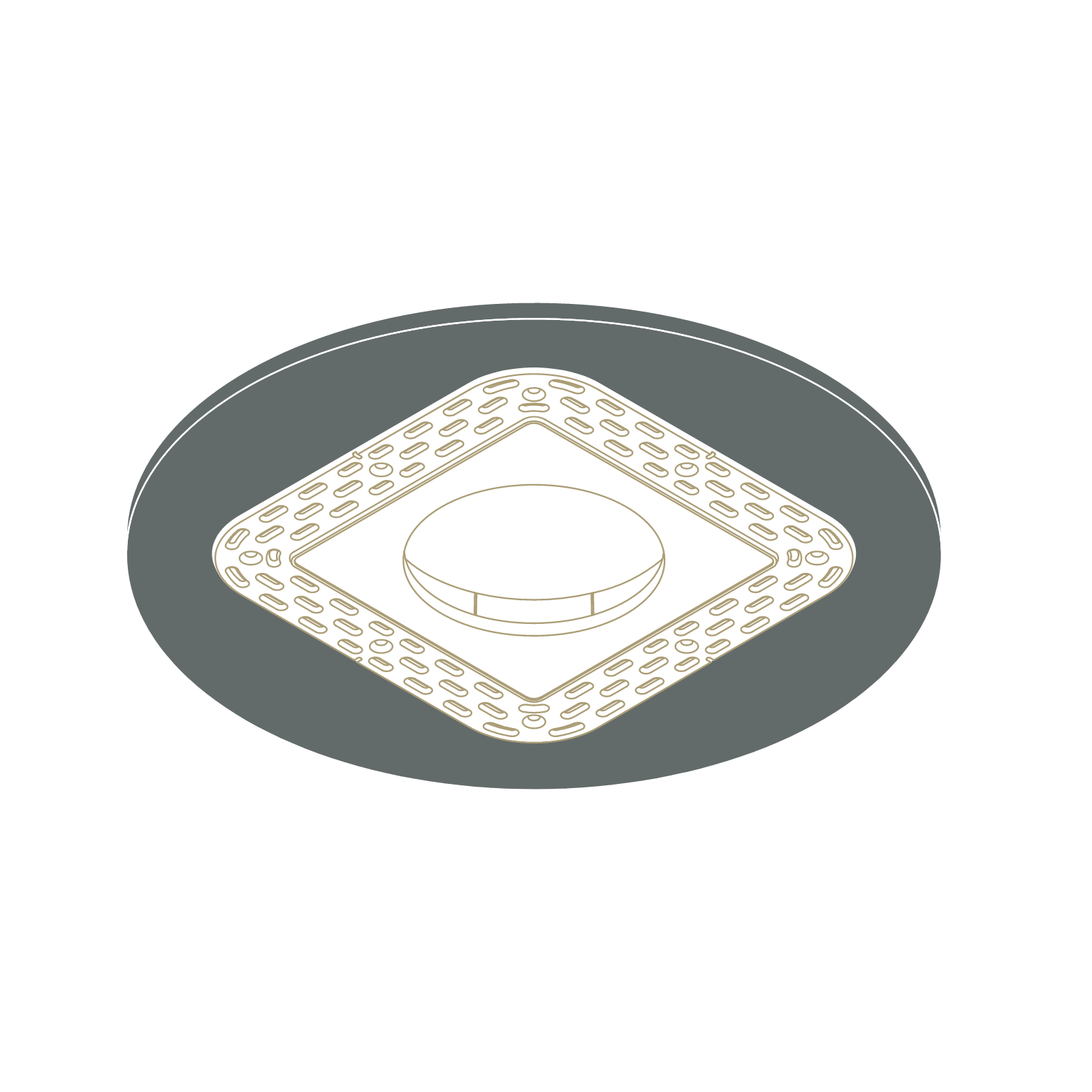 ZUMA Plaster In Frame For Flush Mounted Square Lumisonic/Luminaire (No Zuma Included)