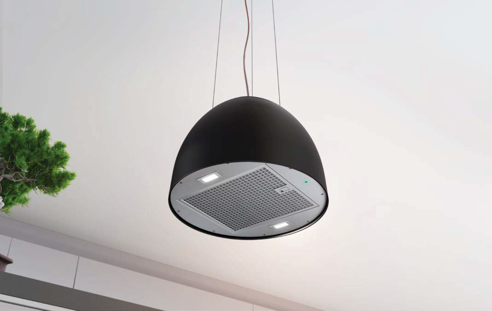 Airforce New Moon 45cm Island Cooker Hood with Integra System - Black - Devine Distribution Ltd