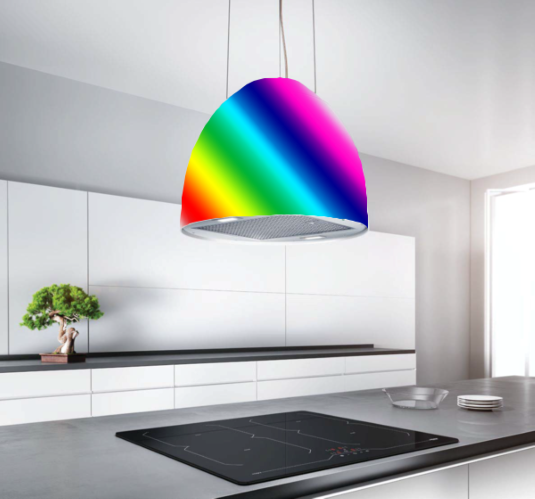 PAINT TO ORDER - Airforce New Moon 45cm Island Cooker Hood with Integra System - Devine Distribution Ltd