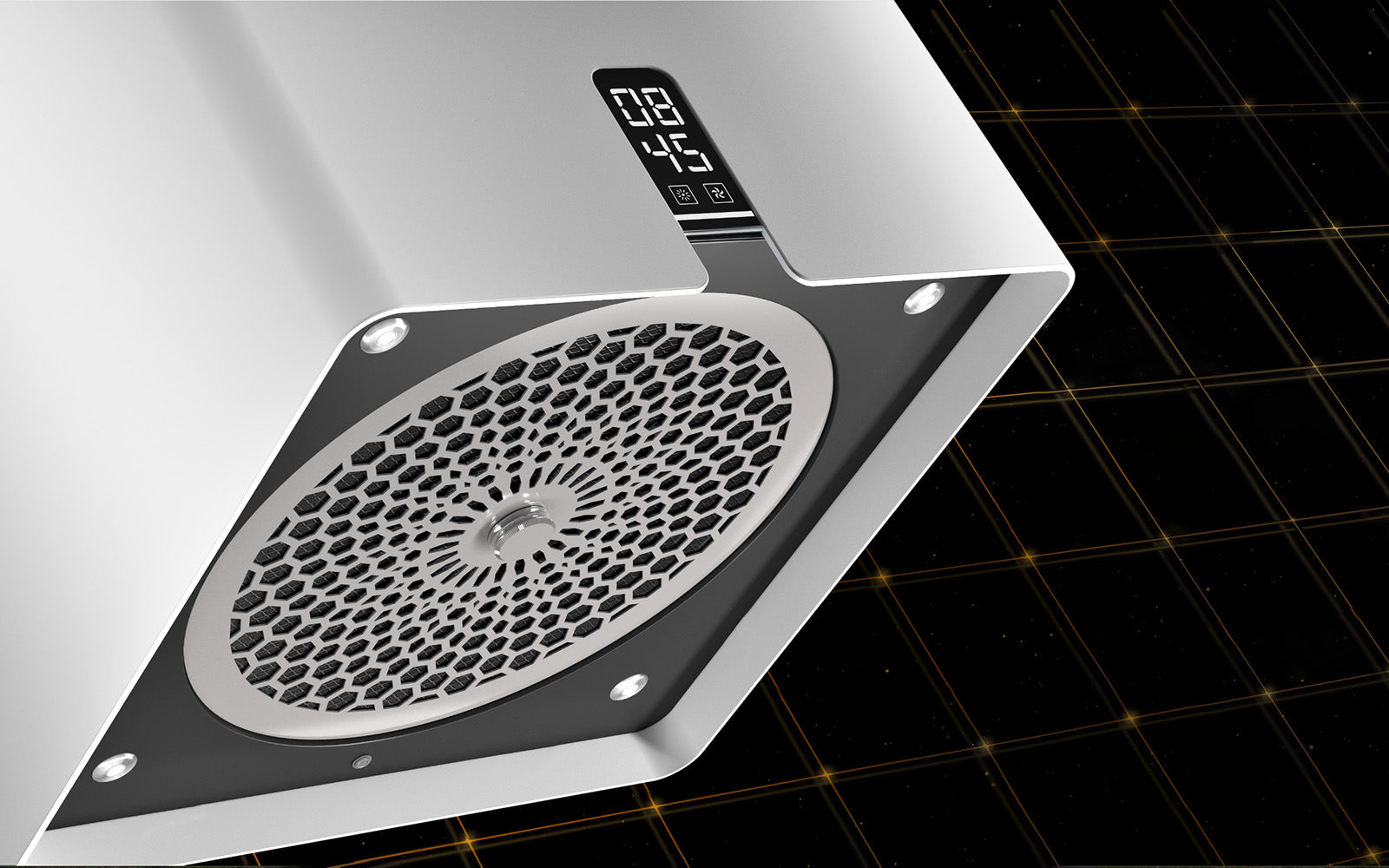 Airforce Square 45cm Remote Island Cooker Hood with Integra System - Black - Devine Distribution Ltd