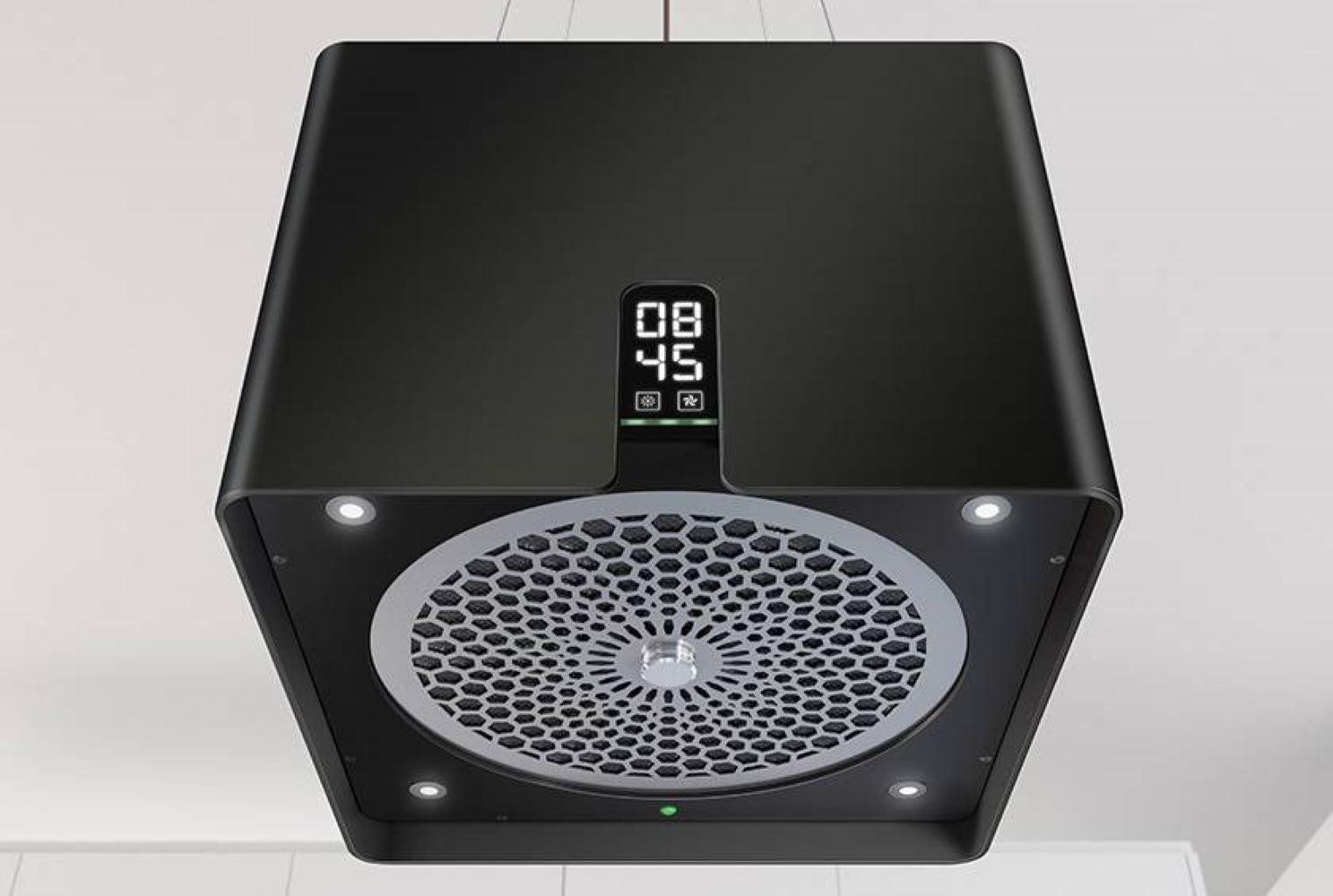 Airforce Square 45cm Remote Island Cooker Hood with Integra System - Black - Devine Distribution Ltd