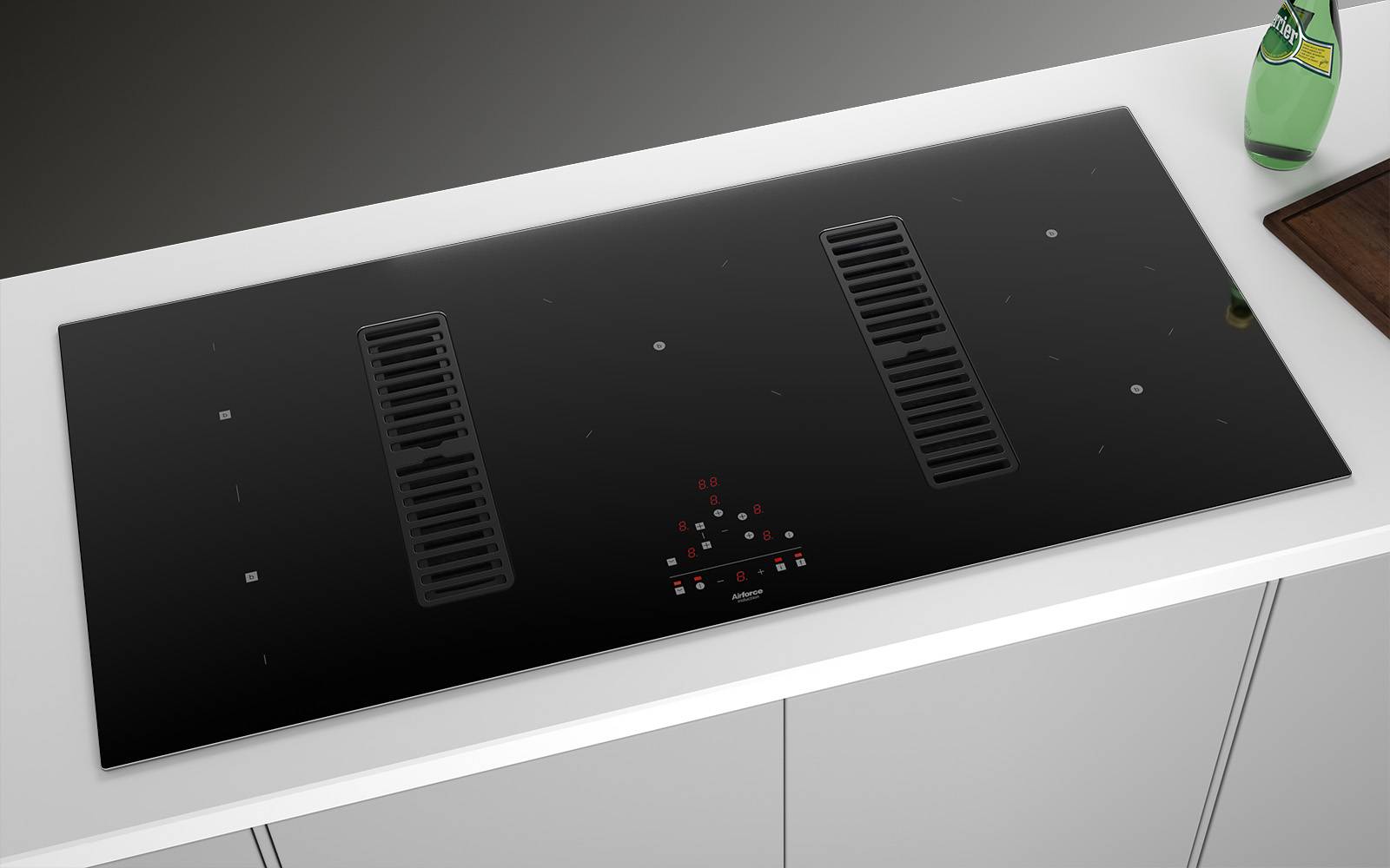 Airforce Aspira XXL Centrale 110cm induction hob with double downdraft - Devine Distribution Ltd