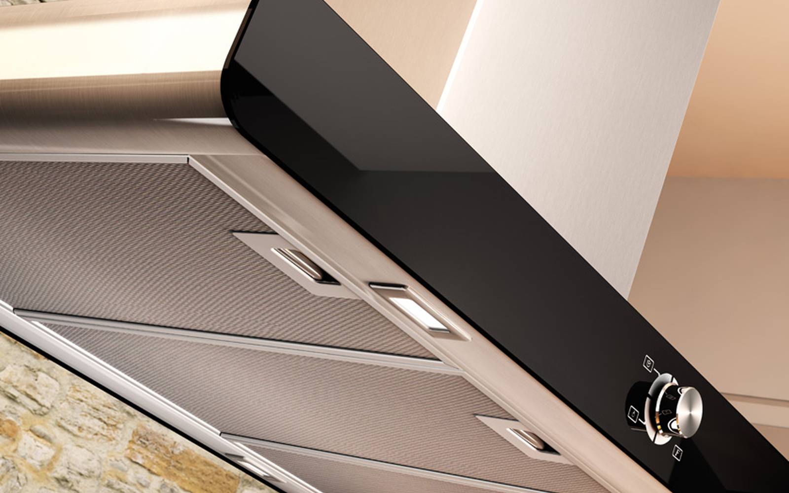 Airforce F121 Slim 90cm Island Cooker Hood - Stainless Steel & Black - Devine Distribution Ltd