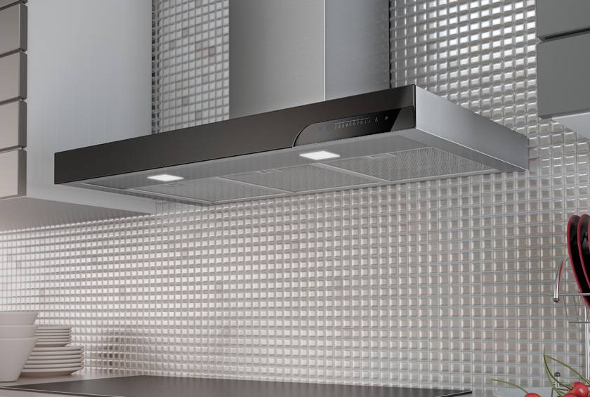 Airforce F191 90cm Wall Mounted Designer Cooker Hood - Black Glass
