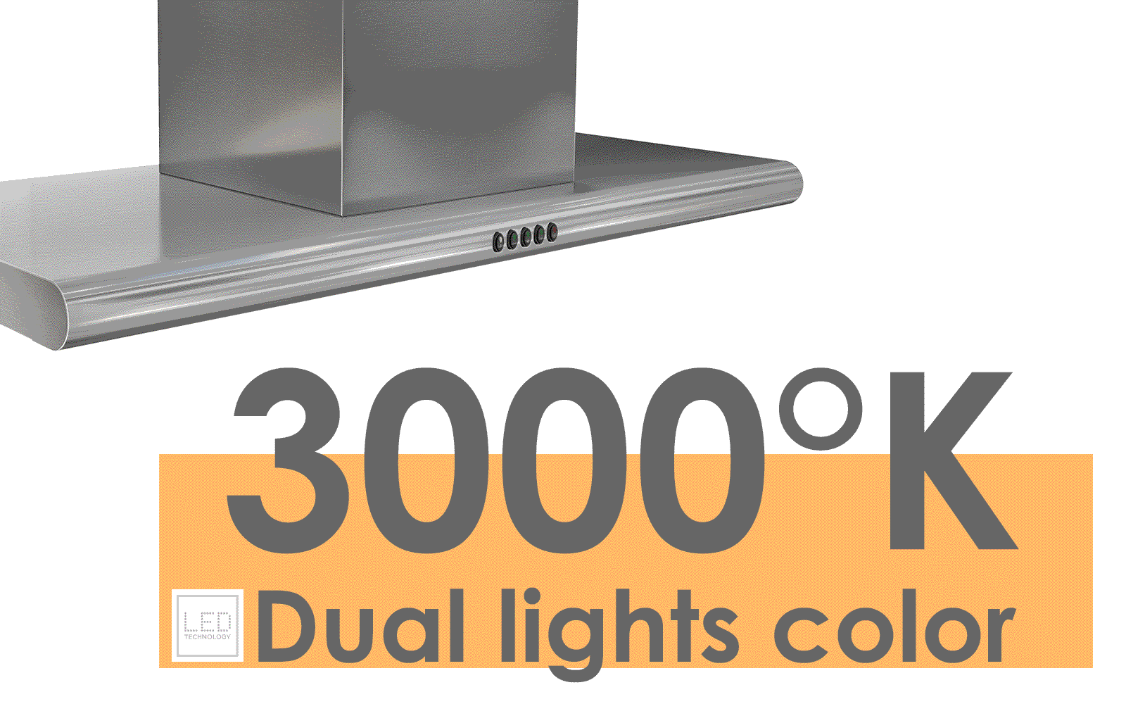 Airforce Noon Wall Mounted 90cm Cooking Hood Stainless Steel - Devine Distribution Ltd