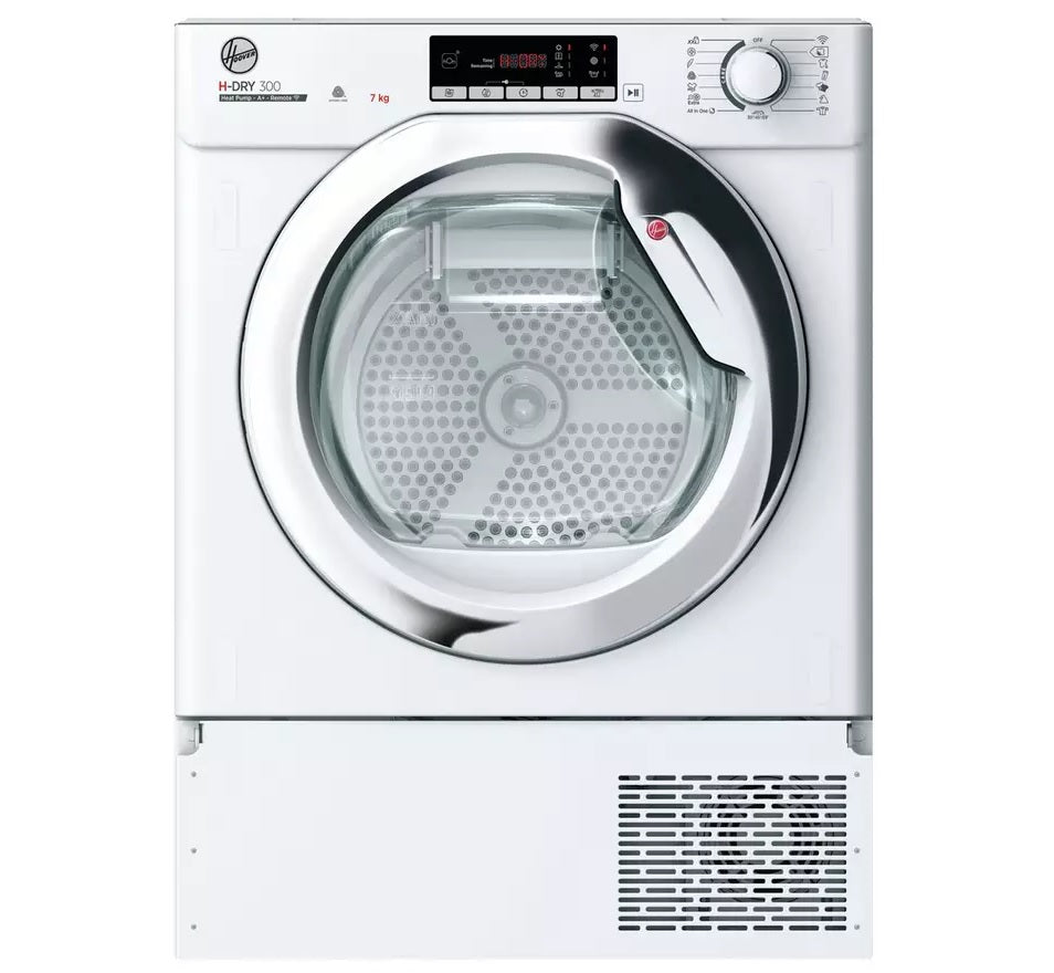 Hoover BATDH7A1TCE-80 7kg Fully Integrated Heat Pump Tumble Dryer - White - Devine Distribution Ltd