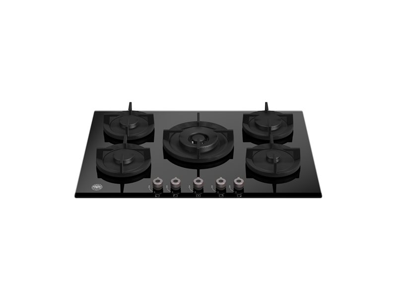 Bertazonni P755CPROGNE 75 cm gas on glass hob with central wok Professional Series-Black Glass