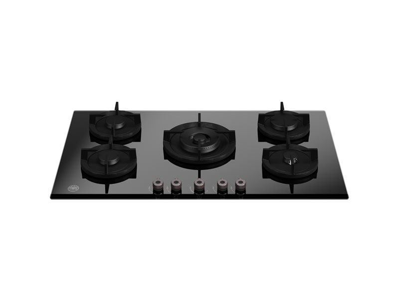 Bertazzoni P905CPROGNE 90 cm gas on glass hob with central wok Professional Series-Black Glass