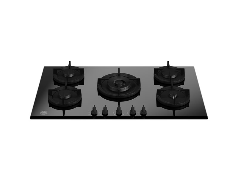 Bertazzoni P905CMODGNE 90 cm gas on glass hob with central wok Modern Series-Black