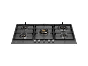 Bertazzoni P905CHERNE 90 cm Gas hob with central dual wok Heritage Series-Black