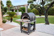 Oveneat WDD-1X Stainless Steel Wood Fired Single Pizza Oven with Drop-down Glass Door includes brazier & pizza peel